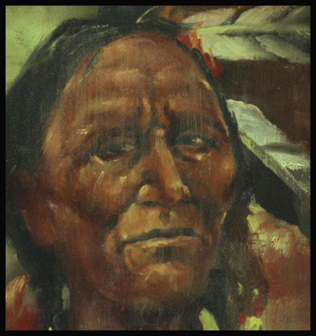 Running Bear Native American Painting